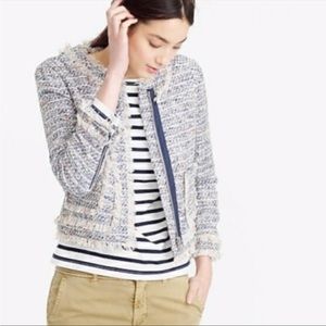 J Crew Tweed Fringe Lady Jacket